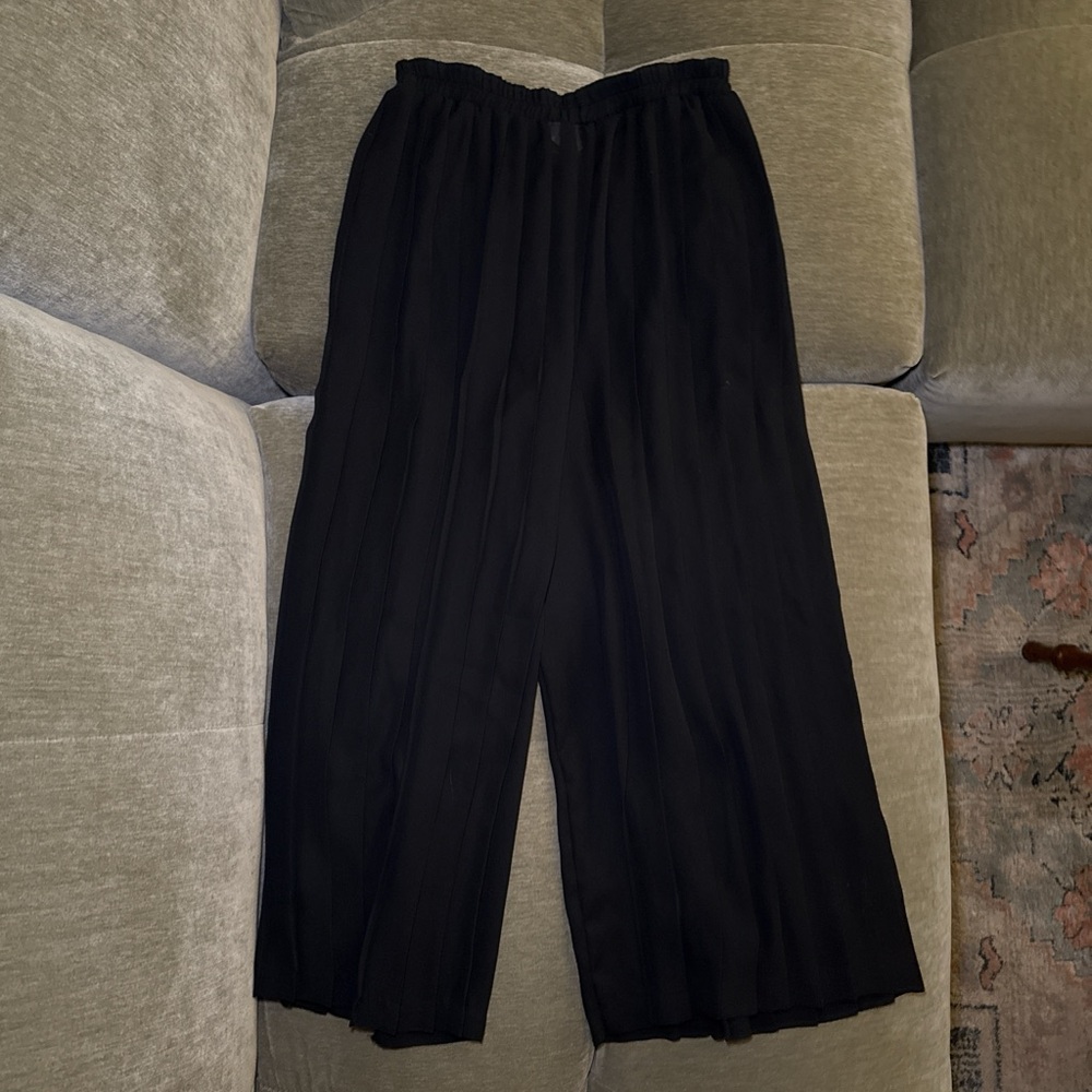 Vintage California Spice High-Waist Sheer Black Wide-Leg Pant